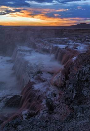 Grand Falls at Sunset No 3 Grand Falls, aka Chocolate Falls, in the Navajo Nation, Arizona