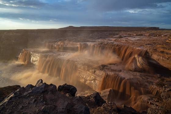 Storm Clearing at Grand Falls Grand Falls, aka Chocolate Falls, in the Navajo Nation, Arizona