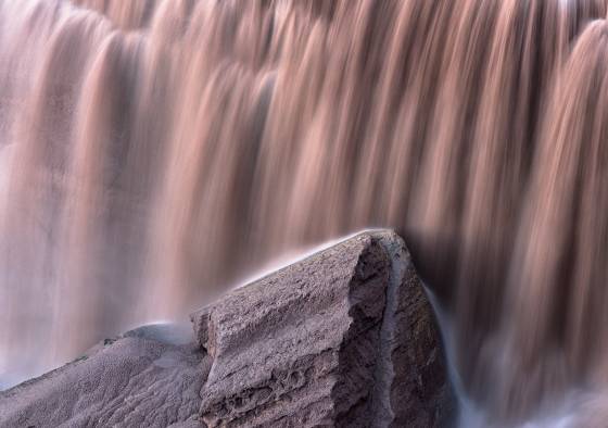 Close Up of Grand Falls 5 Grand Falls, aka Chocolate Falls, in the Navajo Nation, Arizona