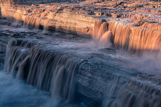 Close Up of Grand Falls 6 Grand Falls, aka Chocolate Falls, in the Navajo Nation, Arizona