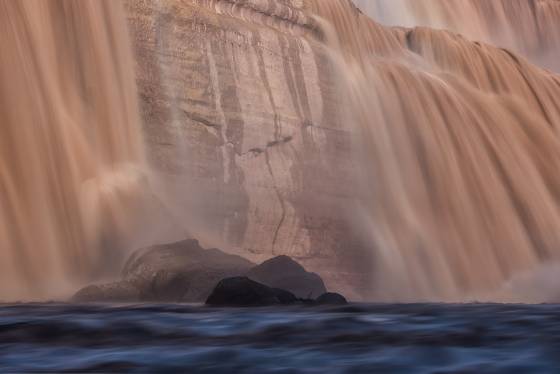 The Bottom of Grand Falls 1 Grand Falls, aka Chocolate Falls, in the Navajo Nation, Arizona