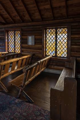 Interior of Chapel of the Transfiguration 1 Pews at the Chapel of the Transfiguration, Grand Teton National Park, Wyoming