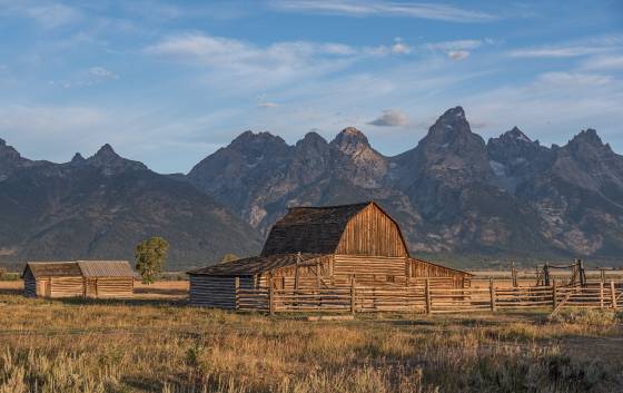 Barn One 30 minutes after sunrise Mormon row just outside Grand Teton National Park, Wyoming