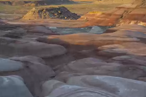 Late Light on the Lower Blue Hills The New Bentonite Hills close to the Mars Desert Research Station near Hanksville, Utah