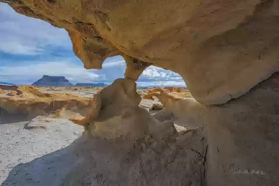Factory Butte Framed 1 Eroded Rocks near the Factory Butte Coal Mine