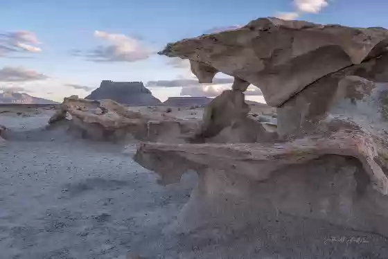 Factory Butte Framed 4 Eroded Rocks near the Factory Buttes Coal Mine
