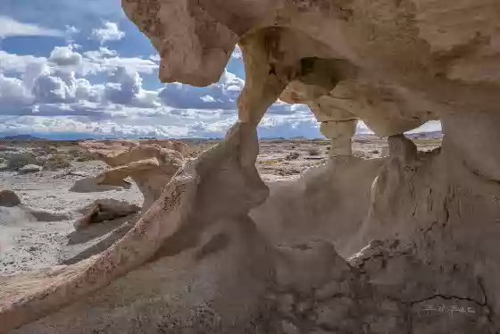 Triple Arch Eroded Rocks near the Factory Butte Coal Mine