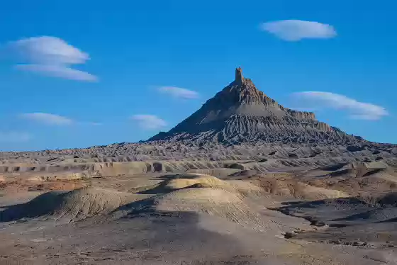 View from West Factory Road 3 Factory Butte seen from W Factory Road
