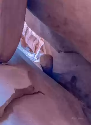 Entrance to Inscription Chamber Inscription Chamber in Leprechaun Slot Canyon near Hanksville, Utah