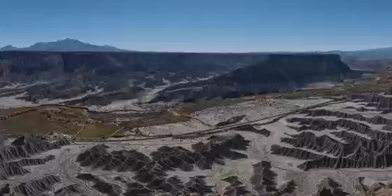Panorama 2 View of the badlands seen along the hike to the top of North Caineville Mesa in Utah