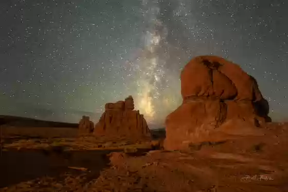 Kathline Rock framing the Milky Way The Mily Way framed by Kathline Rock, a roadside stop seven miles north of Hanksville on UT-24.