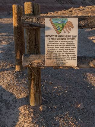 Hanksville-Burpee Dinosaur Quarry Sign at the Hanksville Burpee Dinosaur Quarry