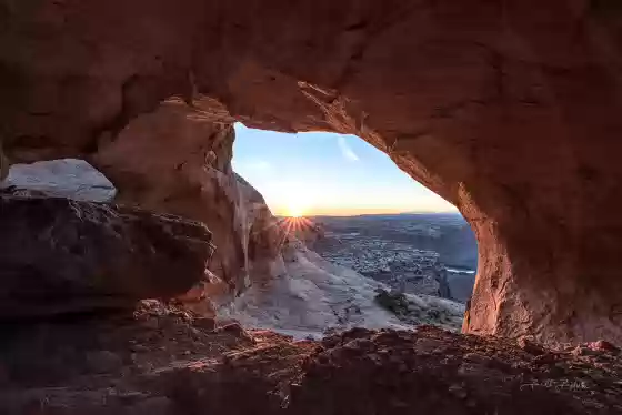 Colonnade Arch Colonnade Arch, also known as Five Hole Arch, overlooking the Green River in Utah.