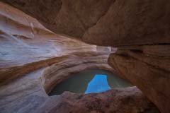 Water pool in Little Wild Horse Canyon in Utah