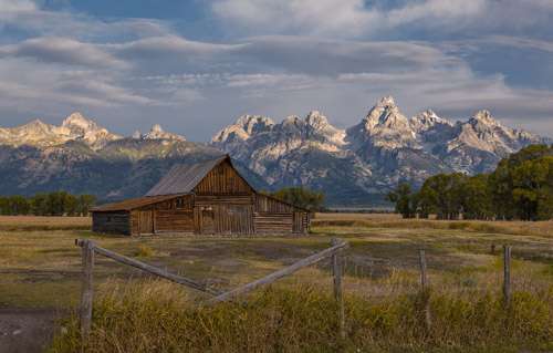 Mormon Row old barn in Grand Teton National Park