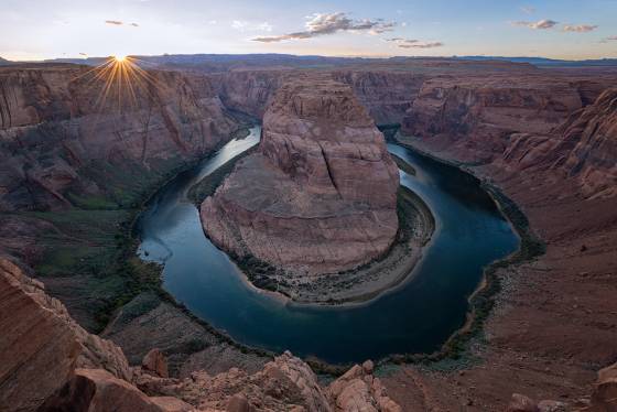 Horseshoe Bend at Sunset The Colorado River at sunset viewed from Horseshoe Bend near Page, Arizona