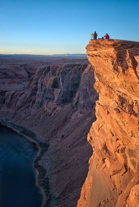 Just before sunset The Colorado River viewed from Horseshoe Bend near Page, Arizona