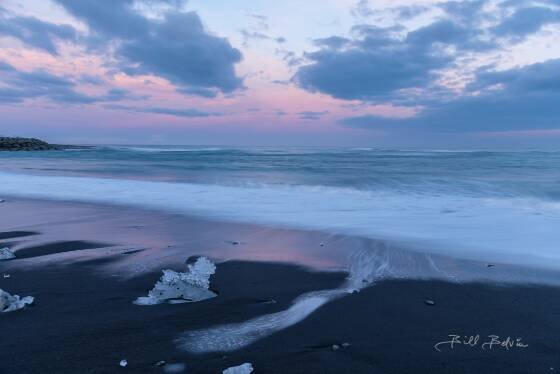 Ice Beach Runoff Long exposure taken at the Ice Beach at Jokulsarlon, Iceland