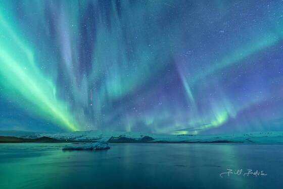Jokulsarlon Aurora 4 Aurora over the Jokulsarlon Glacial Lagoon in Iceland