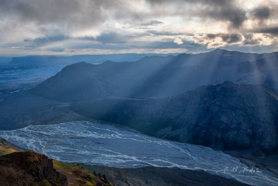 Skaftafell Sunrays Skaftafell in Vatnajokull National Park, Iceland