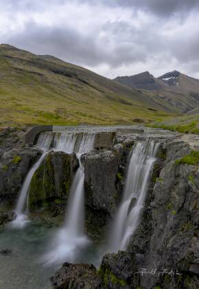 Fremstifoss Fremstifoss waterfall and power plant ruin on the river Þorgeirsstaðaá in Iceland.