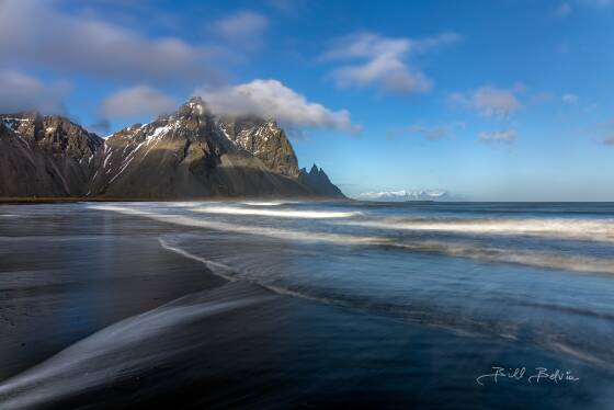 Vestrahorn 1 Vestrahorn and Batman Mountain see from Stokksnes Lagoon in Iceland.
