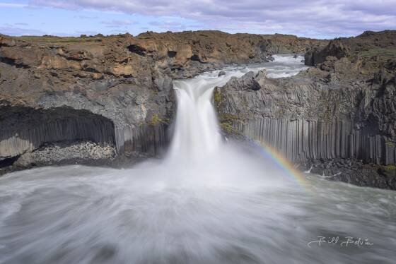Aldeyjarfoss Rainbow 3 Rainbow over Aldeyjarfoss waterfall in Northeast Iceland.