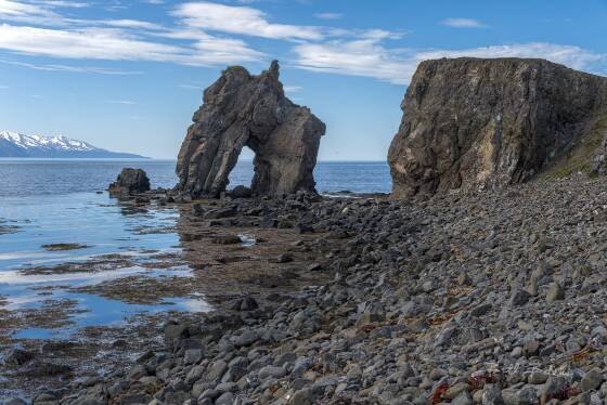 Bakkastakkur Arch Rock at Low Tide Gatanof Arch, also known as Bakkastakkur Arch Rock, near the town of Husavik. Shot at low tide. Arch is best high tide.