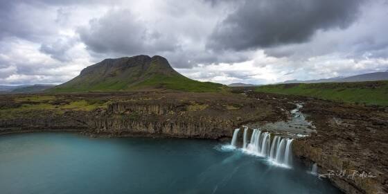 Thjofafoss Panorama 2 Þjófafoss is situated on the Þjórsá River, which is one of the longest rivers in Iceland. The waterfall is found in the Þjórsárdalur valley, northeast of Mount...