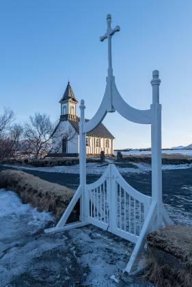 Thingvellir Church 2 Thingvellir Church and gate in Iceland