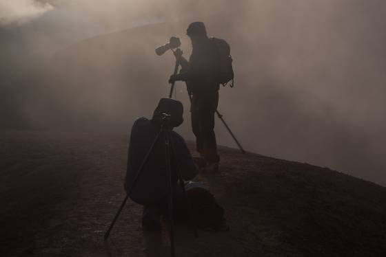 Kerlingarfjoll Photographers in Fog Photographers at the Kerlingarfjoll mountain range in Iceland