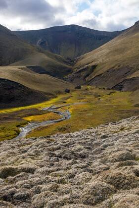 Near Raudufossar Landmannalaugar in Iceland's southern Highlands
