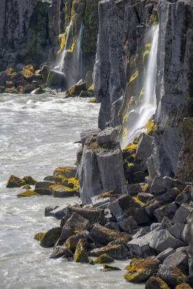 On the Way to Selfoss View of cliffs seen on the trail to Selfoss in Iceland.