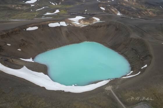 Aerial View of Viti Crater Aerial View of Viti Crater in Northeast Iceland.