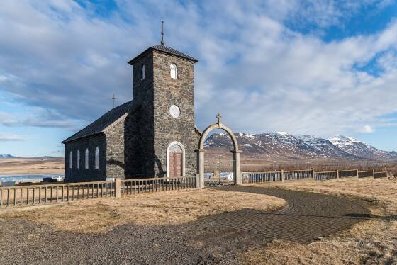 Thingeyrar Church 3 Thingeyrar Church in northwest Iceland.