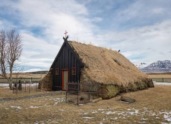 Vidimyrarkirkja Church Vidimyrarkirkja Turf Church in northwest Iceland.