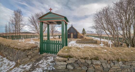 Vidimyrarkirkja Entrance 2 Entrance to Vidimyrarkirkja Turf Church in northwest Iceland.