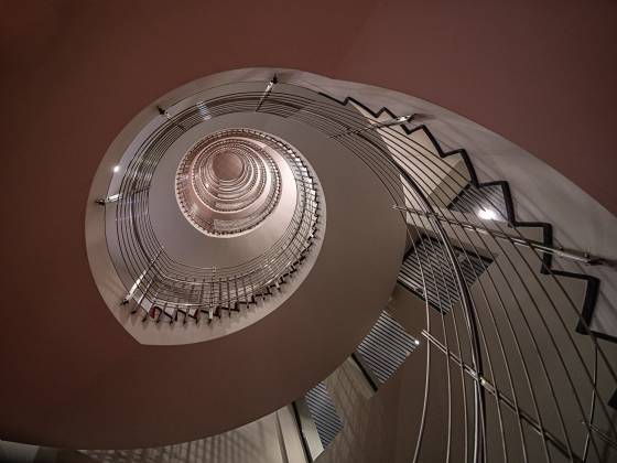 Spiral Staircase from Bottom 1 Hilton Nordica Spiral Staircase in Reykjavik, Iceland