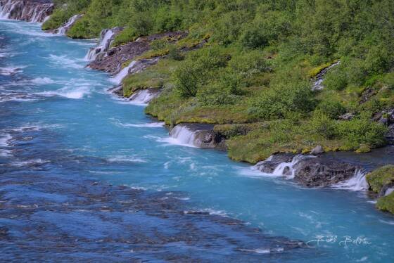 Hraunfossar 2 Hraunfossar spring-fed waterfalls in Western Iceland.