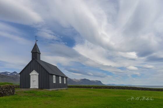 Budarkirkja - 1 Budarkirkja, The Black Church, on Snaefellsnes Peninsula, Iceland.