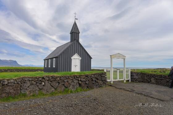 Budarkirkja 3 Budarkirkja, The Black Church. on Snaefellsnes Peninsula, Iceland.