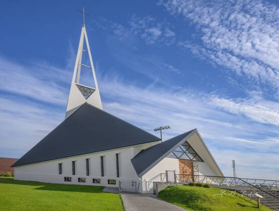 Olafsvíkurkirkja 2 Ólafsvíkurkirkja on the Snaefellsnes Peninsula, Iceland.