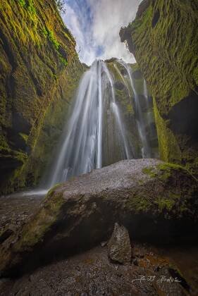 Secret Waterfall 2 Secret Waterfall aka Gljufrafoss in the Southern Region of Iceland