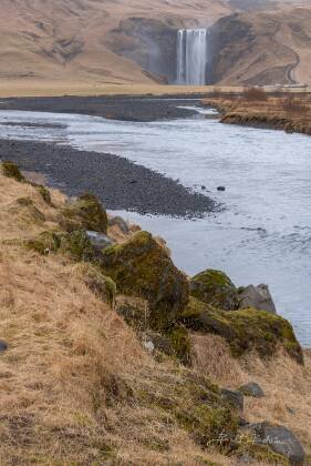 Skogafoss from the Ring Road Skogafoss in southern Iceland.