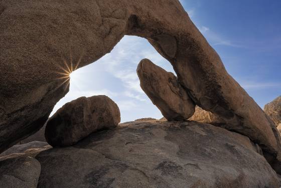 Arch Rock Sunburst 1 Arch Rock in Joshua Tree National Park