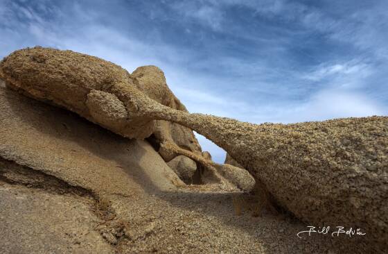 Jawbone Double Arch - 1 Jawbone Double Arch in northeast Joshua Tree National Park, California. Span is abot two feet.