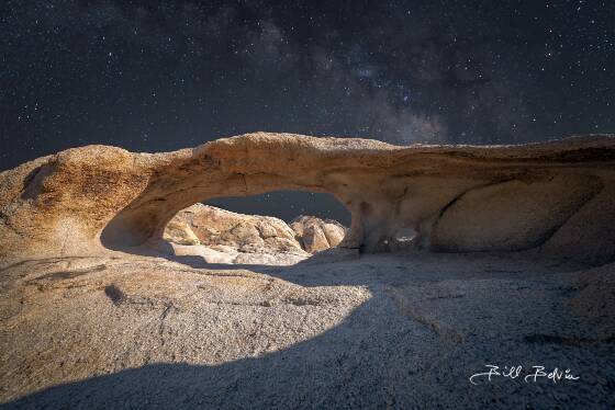 Ojo Oro Arch and Milky Way - 2 The Milky Way seem above Ojo Oro Arch in northeast Joshua Tree National Park, California.