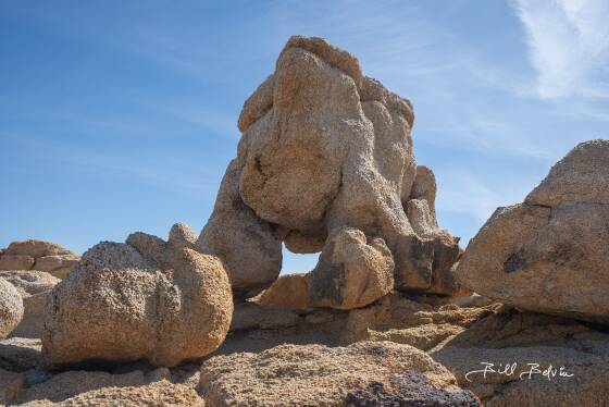 Bulldog Arch 11S-639969-3772992 is a photogenic arch in northeast Joshua Tree National Park has a span of one to two feet.