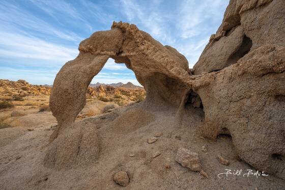 Taj Ma Arch Taj Ma Arch in northeast Joshua Tree National Park, California. Note tha band of marble (quartzite) near the top, perhaps accounting for the name.