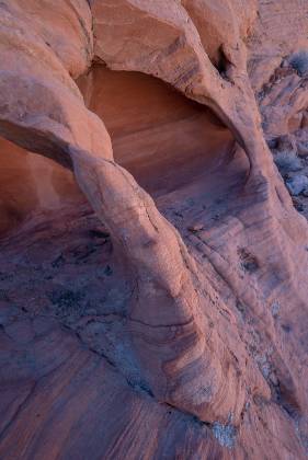 BOF-058 Closeup Arch in the Lower Bowl of Fire, Lake Mead NRA